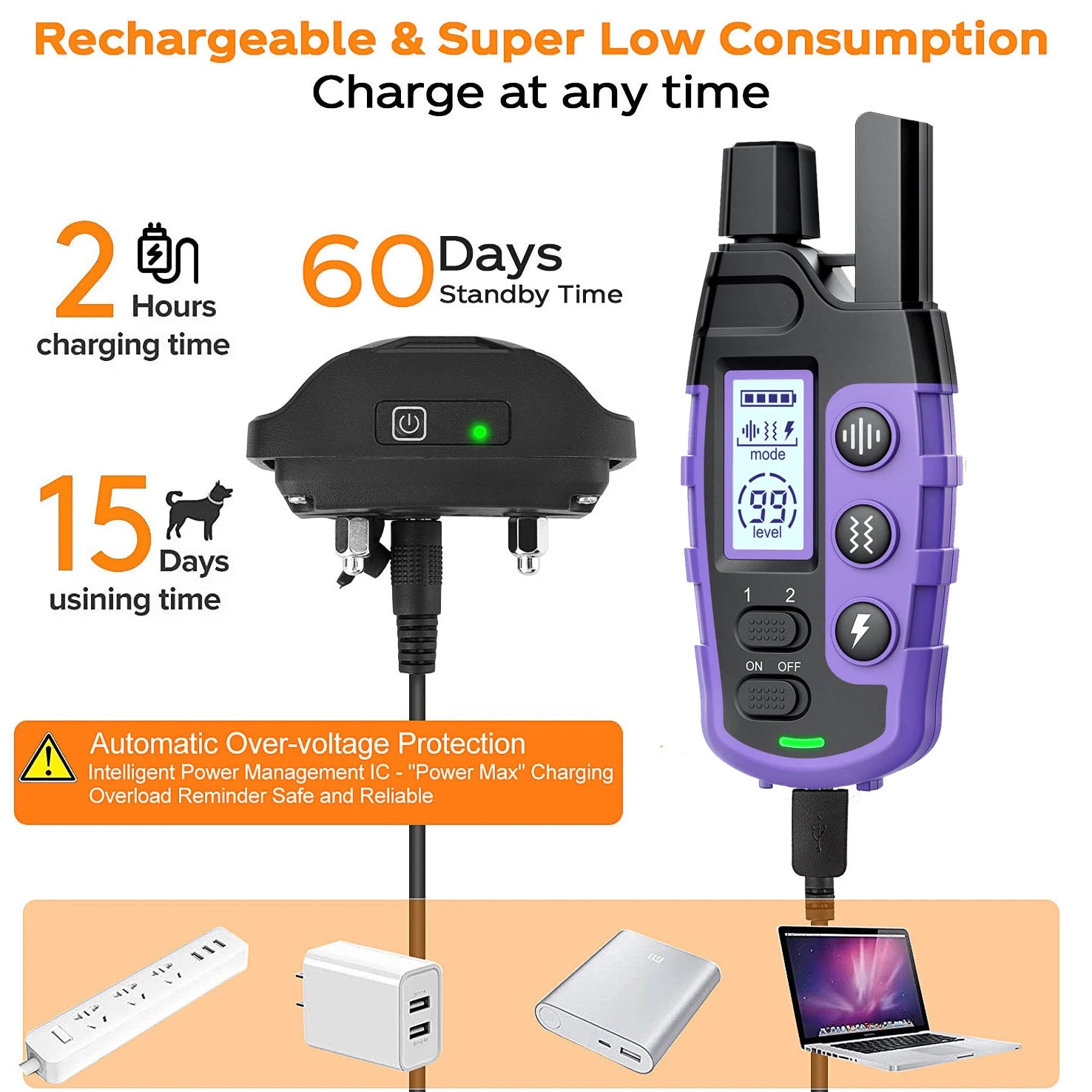 Electric Dog Training Collar with Remote — 3300Ft Range, Waterproof, Shock & Vibration