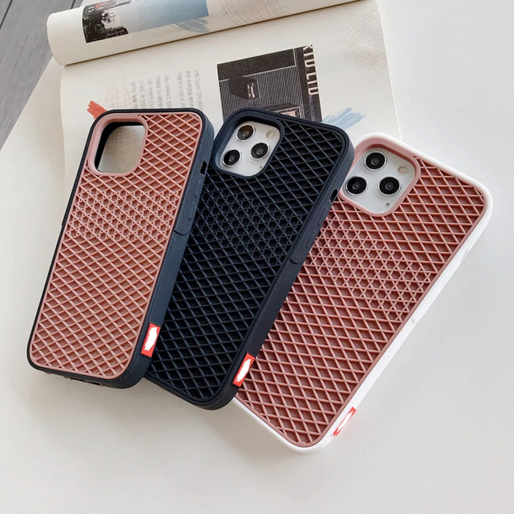 Waffle Sole Silicone iPhone Case — All Models | Vans-Style Grip Cover
