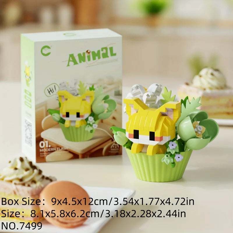 Cute Animal 3D Mini Building Block — DIY Puzzle Figure for Desk Decor & Gifting