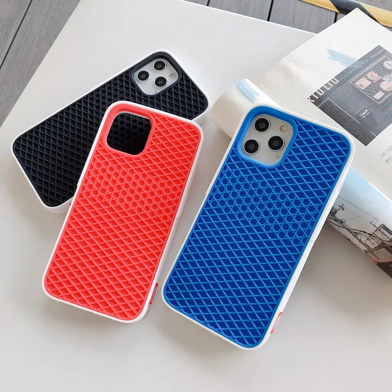 Waffle Sole Silicone iPhone Case — All Models | Vans-Style Grip Cover