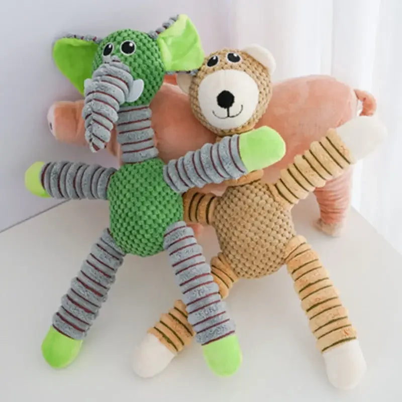 Large Squeaky Animal Plush Toy — Durable Chew & Molar Training Toy for Dogs