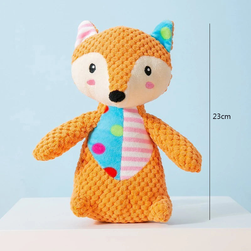 Squeaky Plush Pet Toy — Cute Animal Chew Toy for Dogs & Cats