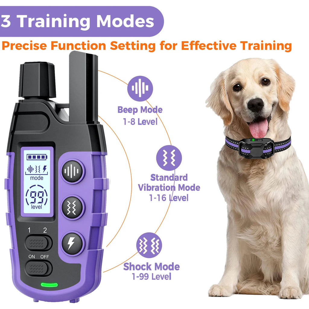 Electric Dog Training Collar with Remote — 3300Ft Range, Waterproof, Shock & Vibration