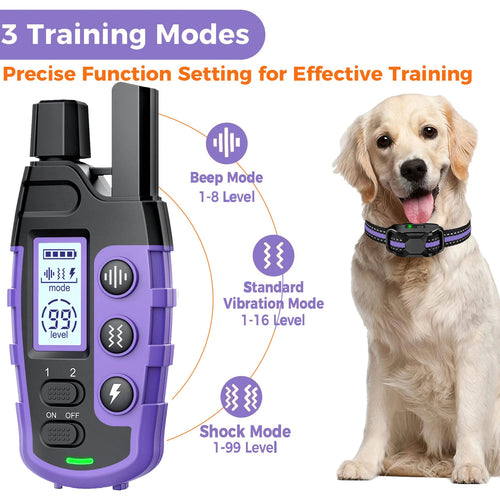 Electric Dog Training Collar with Remote — 3300Ft Range, Waterproof, Shock & Vibration