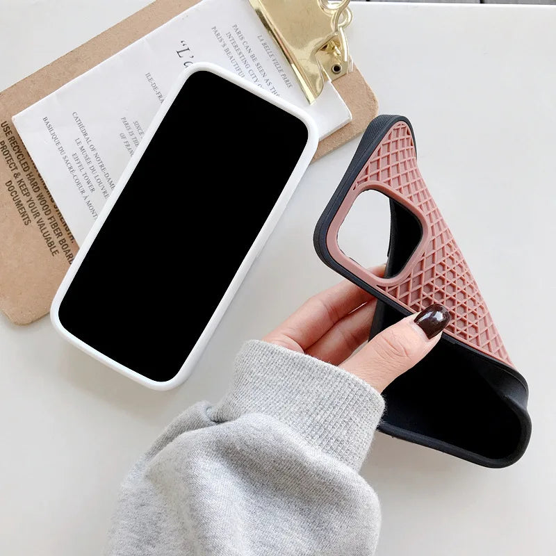 Waffle Sole Silicone iPhone Case — All Models | Vans-Style Grip Cover