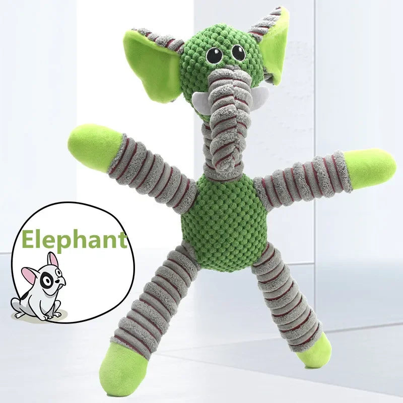 Large Squeaky Animal Plush Toy — Durable Chew & Molar Training Toy for Dogs