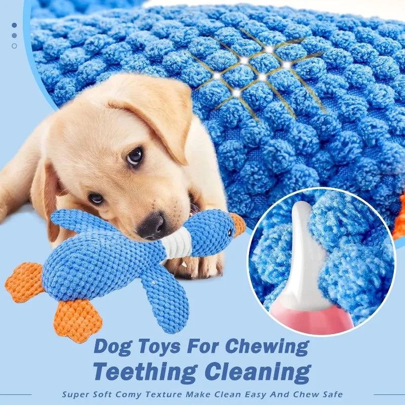Squeaky Goose Plush Dog Toy — Crinkle Chew Toy for Dogs & Cats