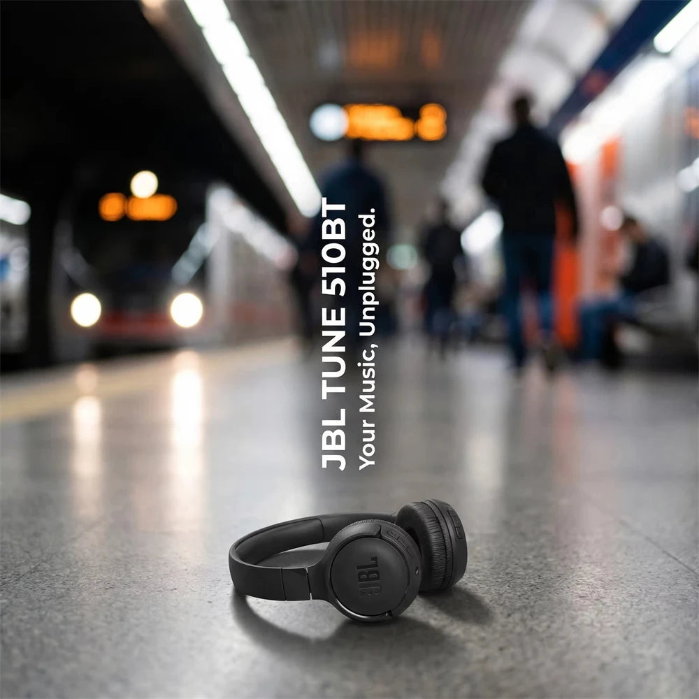 JBL Tune 510BT Wireless Headset — Pure Bass, 40H Battery, Fast Charging, Foldable