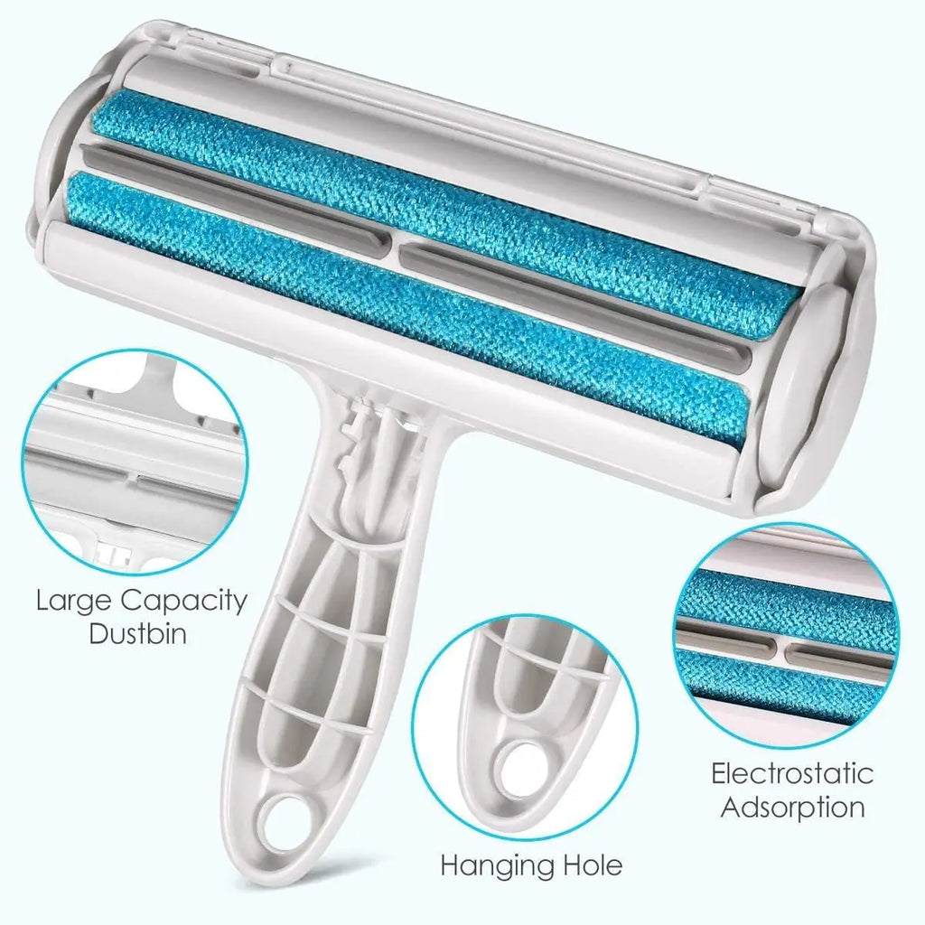 Pet Hair Remover Roller — Reusable Dog & Cat Fur Roller with Self-Cleaning Base