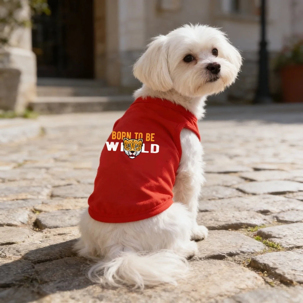Fashion Printed Pet T-Shirt — Cute Polyester Dog Shirt for Indoor & Outdoor