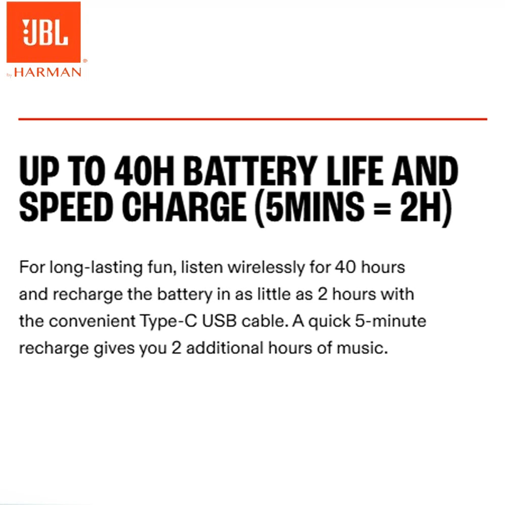 JBL Tune 510BT Wireless Headset — Pure Bass, 40H Battery, Fast Charging, Foldable