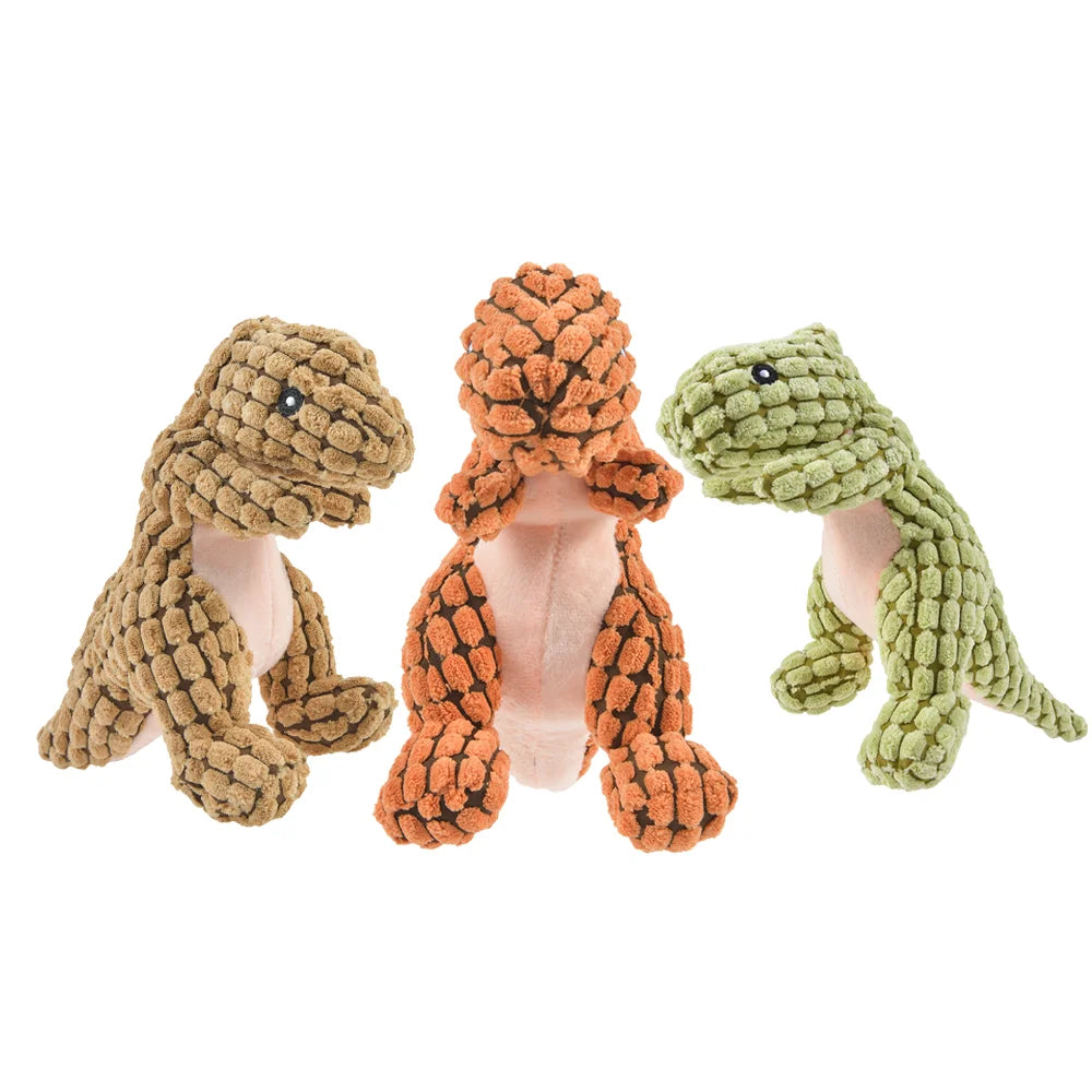 Plush Dinosaur Chew Toy for Dogs & Cats — Interactive Stuffed Animal Toy
