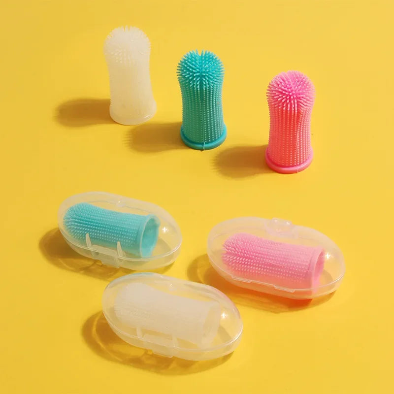 Silicone Finger Toothbrush for Dogs & Cats — Soft & Non-Toxic