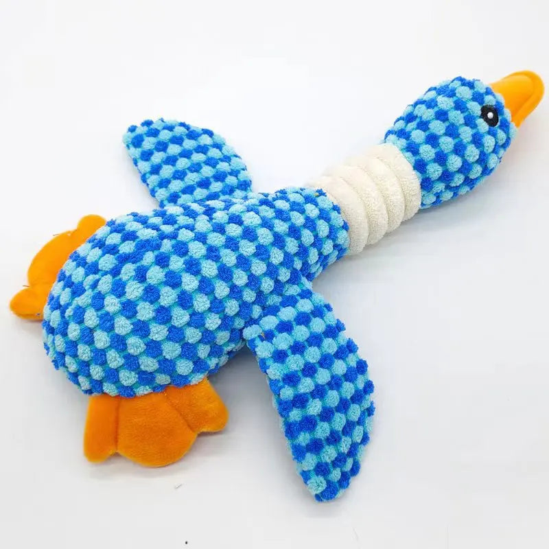 Squeaky Goose Plush Dog Toy — Crinkle Chew Toy for Dogs & Cats