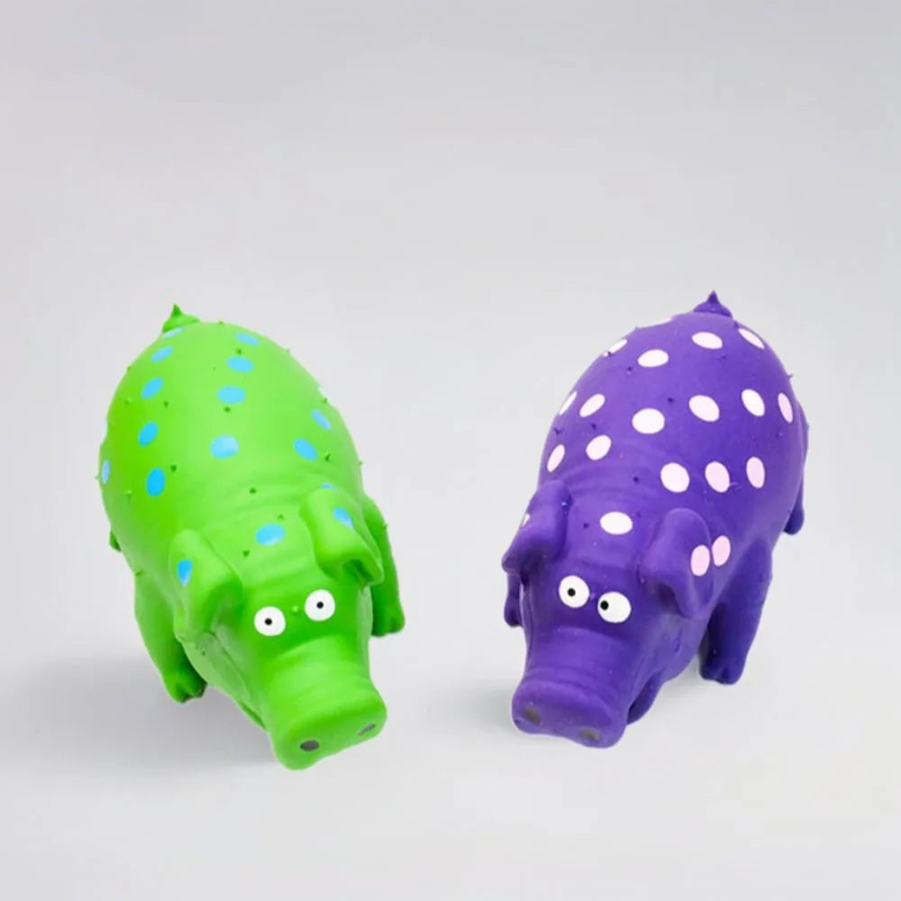 Squeaky Latex Pig Dog Toy — Durable Chew & Molar Toy for Dogs