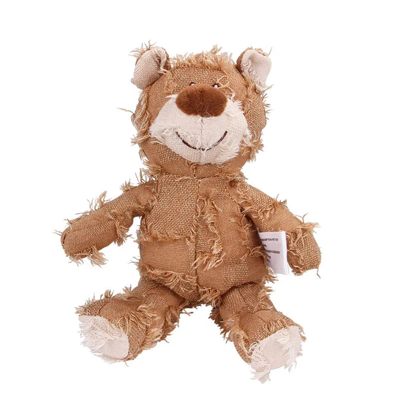 Teddy Bear Squeaky Plush Dog Toy — Interactive Chew & Teeth Cleaning Toy