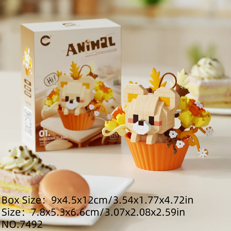 Cute Animal 3D Mini Building Block — DIY Puzzle Figure for Desk Decor & Gifting
