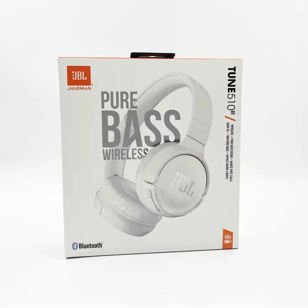 JBL Tune 510BT Wireless Headset — Pure Bass, 40H Battery, Fast Charging, Foldable