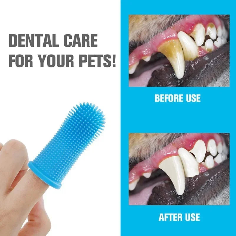 Silicone Finger Toothbrush for Dogs & Cats — Soft & Non-Toxic