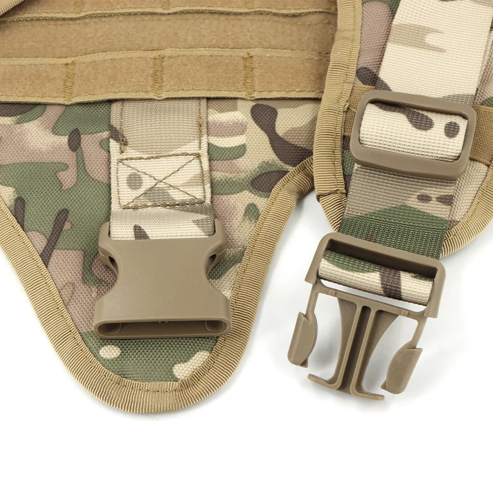 Tactical Military Dog Harness & Leash Set — No-Pull Training Vest for Large Dogs