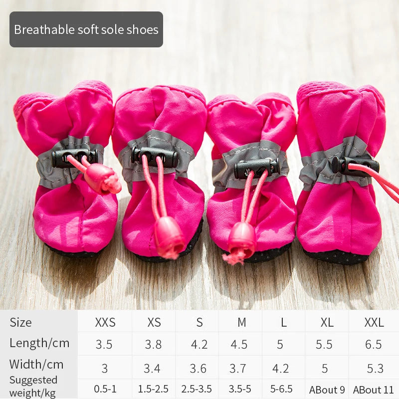 Waterproof Dog Boots – Set of 4 | Anti-Slip Rain Shoes for Pets