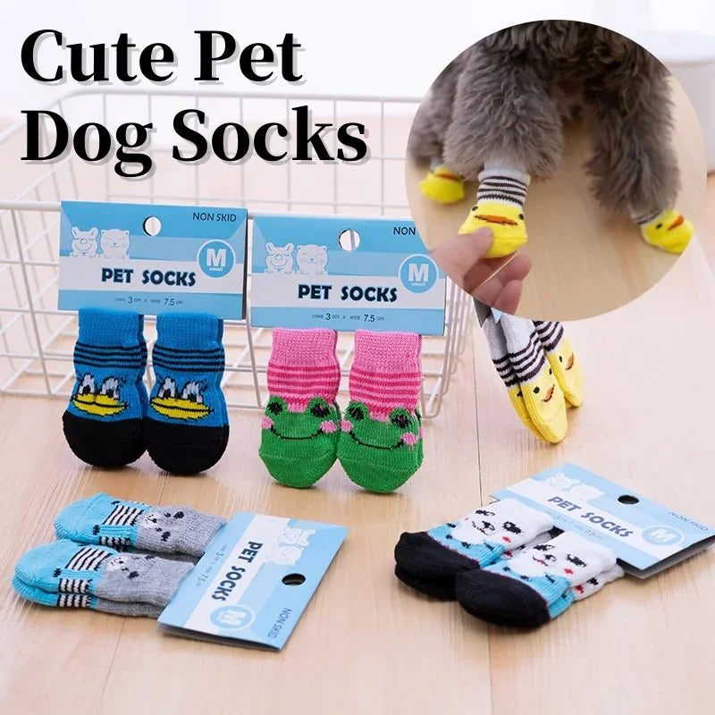 Non-Slip Pet Socks — Paw Protector for Dogs & Cats (4 Pack)