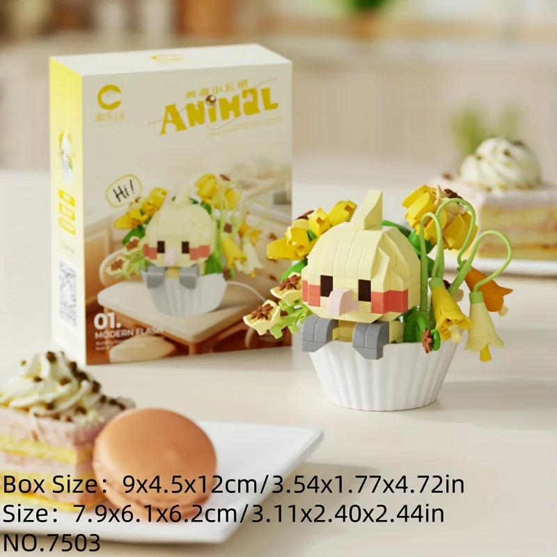 Cute Animal 3D Mini Building Block — DIY Puzzle Figure for Desk Decor & Gifting