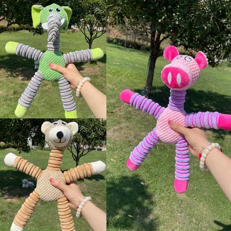 Large Squeaky Animal Plush Toy — Durable Chew & Molar Training Toy for Dogs